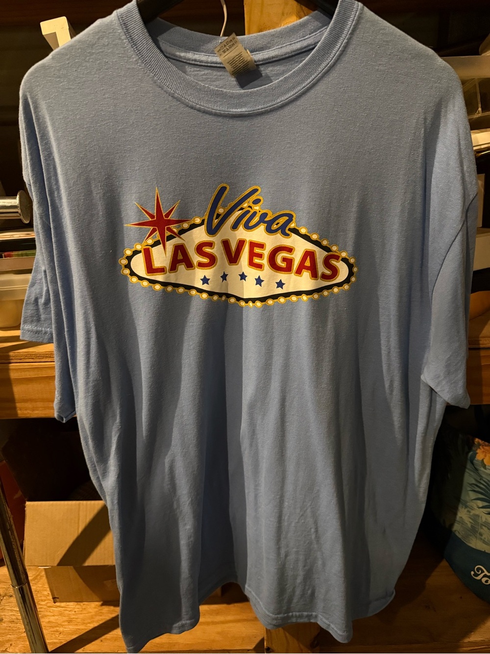 Viva Las Vegas Graphic T-Shirt - Light Blue